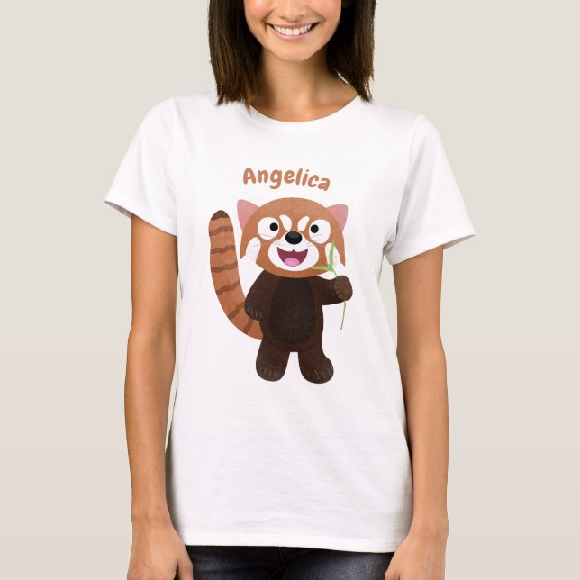 Camiseta Ilustracion de personalizado de panda rojo (Anverso)
