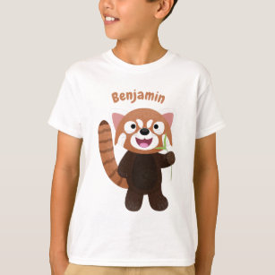 Camiseta Ilustracion de personalizado de panda rojo