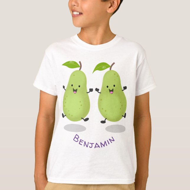 Camiseta Ilustracion de personalizado de par de pera cúpula (Anverso)