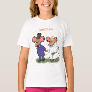 Camiseta Ilustracion de personalizado de pareja de ratones