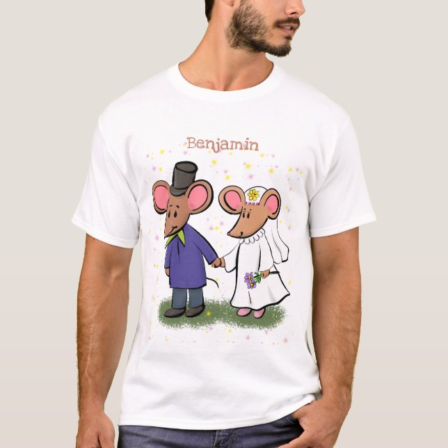 Camiseta Ilustracion de personalizado de pareja de ratones (Anverso)