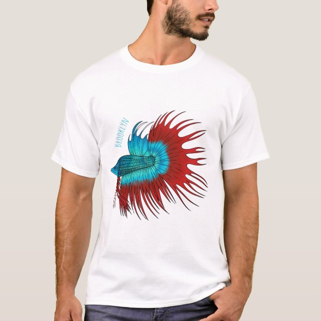 Camiseta Ilustracion de personalizado de peces de cola cruz (Anverso)