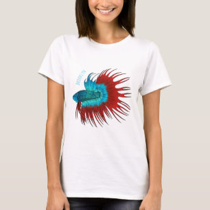 Camiseta Ilustracion de personalizado de peces de cola cruz