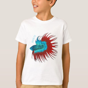 Camiseta Ilustracion de personalizado de peces de cola cruz