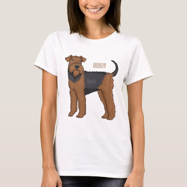 Camiseta Ilustracion de personalizado de perro Airedale ter (Anverso)