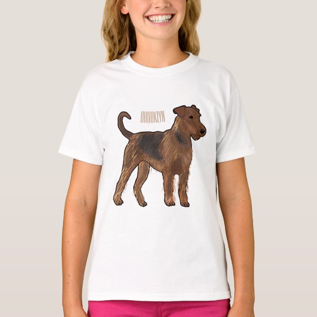 Camiseta Ilustracion de personalizado de perro Airedale ter (Anverso)