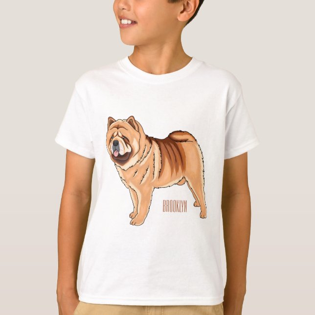 Camiseta Ilustracion de personalizado de perro Chow Chow (Anverso)