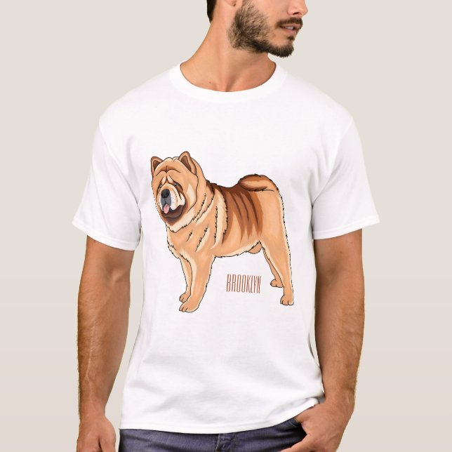Camiseta Ilustracion de personalizado de perro Chow Chow (Anverso)
