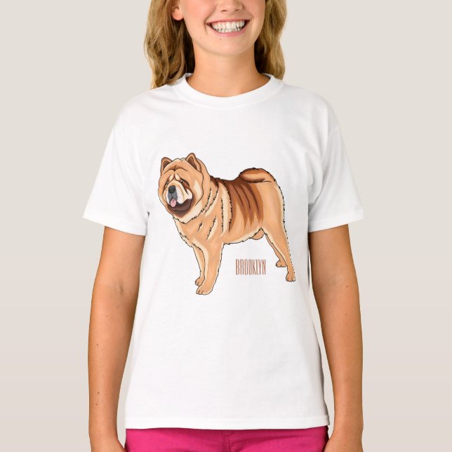 Camiseta Ilustracion de personalizado de perro Chow Chow (Anverso)