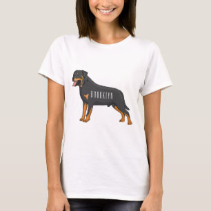 Camiseta Ilustracion de personalizado de perro de Rottweile