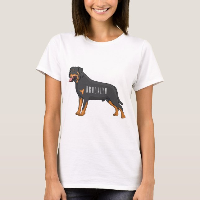 Camiseta Ilustracion de personalizado de perro de Rottweile (Anverso)