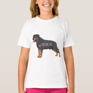 Camiseta Ilustracion de personalizado de perro de Rottweile