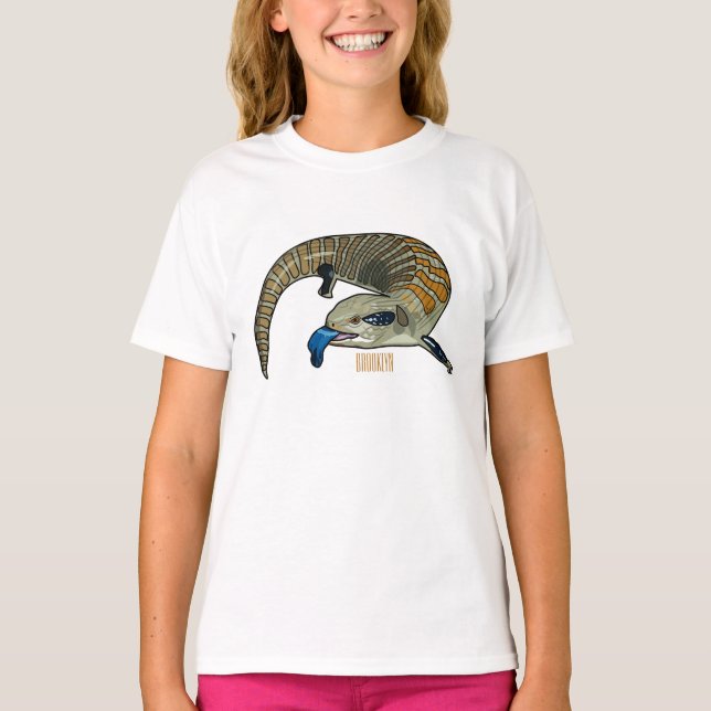 Camiseta Ilustracion de personalizado de piel de tono azul (Anverso)
