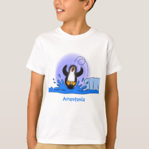 Camiseta Ilustracion de personalizado de pingüino puenteado