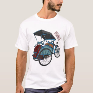 Camiseta Ilustracion de personalizado de rickshaw en bicicl
