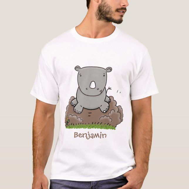 Camiseta Ilustracion de personalizado de rinocerontes (Anverso)