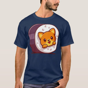Camiseta Ilustracion de Personalizado de sushi de gato lind