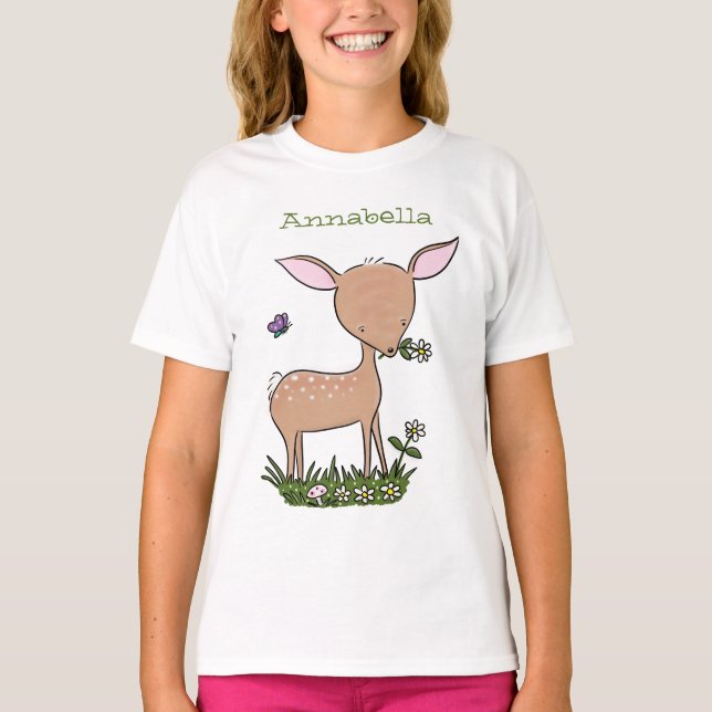 Camiseta Ilustracion de personalizado de venado lindo y fel (Anverso)