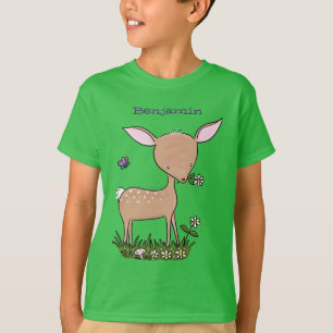 Camiseta Ilustracion de personalizado de venado lindo y fel
