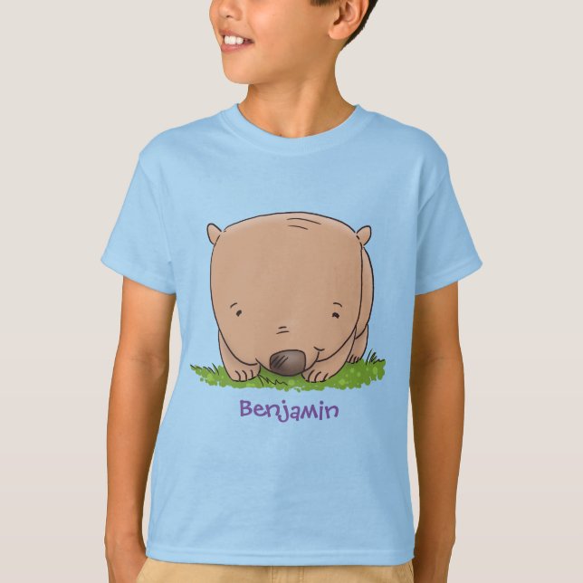 Camiseta Ilustracion de personalizado de wombat para bebé l (Anverso)