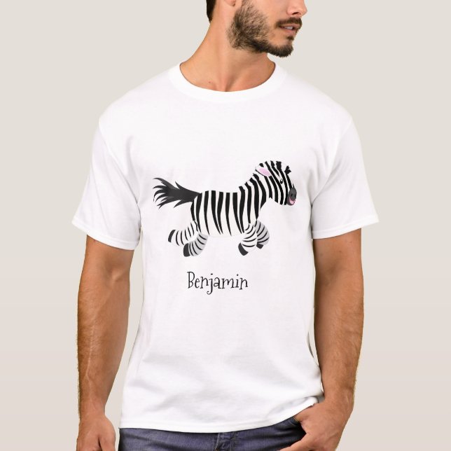 Camiseta Ilustracion de personalizado de zebra graciosa (Anverso)