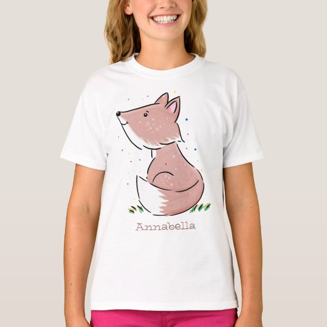 Camiseta Ilustracion de personalizado de zorro bebé (Anverso)