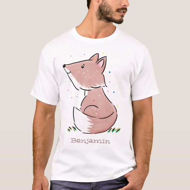 Camiseta Ilustracion de personalizado de zorro bebé (Anverso)