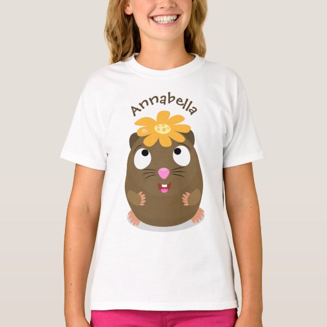 Camiseta Ilustracion de personalizado feliz de conejillo de (Anverso)