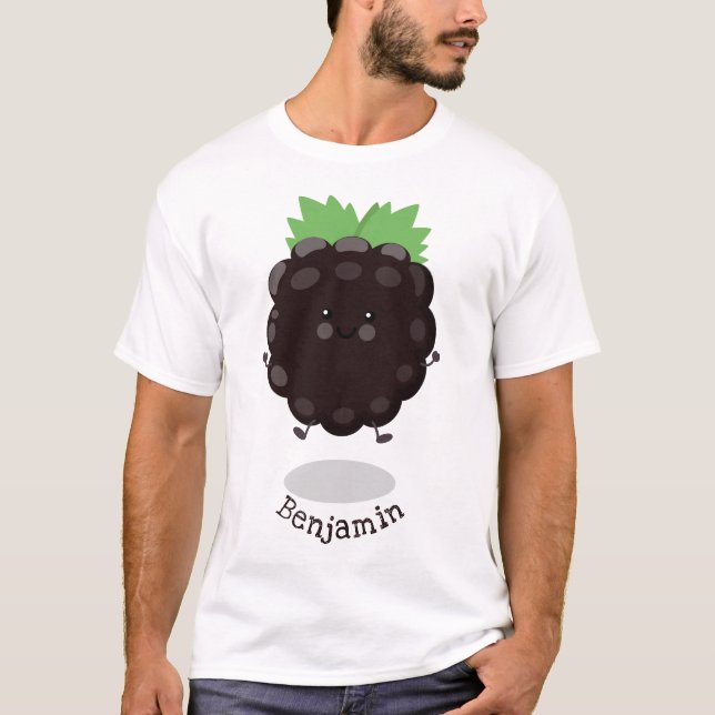 Camiseta Ilustracion de personalizado morado de moras alegr (Anverso)
