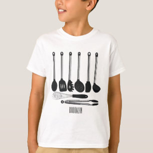 Camiseta Ilustracion de personalizados utensiales de cocina