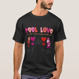 Camiseta Ilustración de pesca de amor de carrete — Estilo v