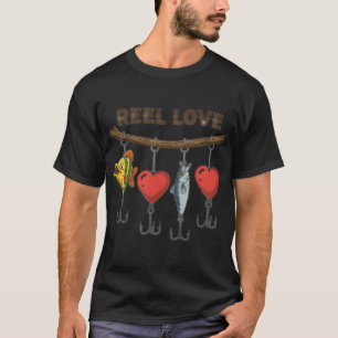 Camiseta Ilustración de pesca de amor de carrete — Estilo v