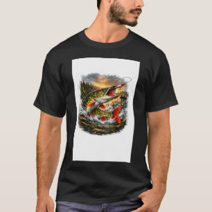 Camiseta Ilustración de pesca de lucio del norte