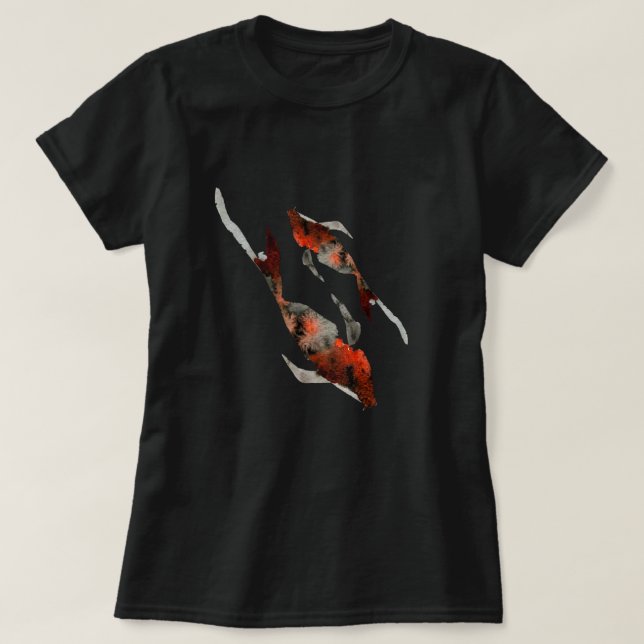 Camiseta Ilustracion de pescado acuarela koi (Diseño del anverso)