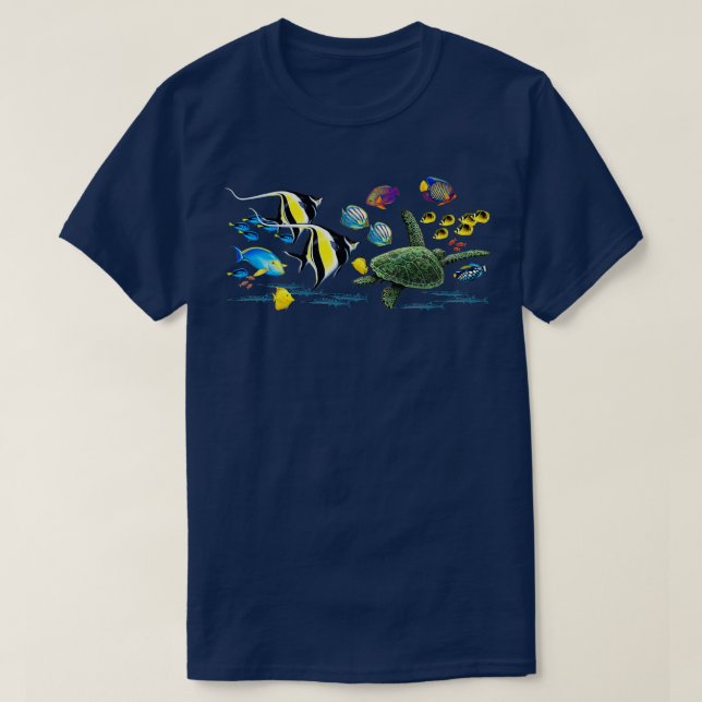 Camiseta Ilustracion de pescado tropical de Hawái (Diseño del anverso)