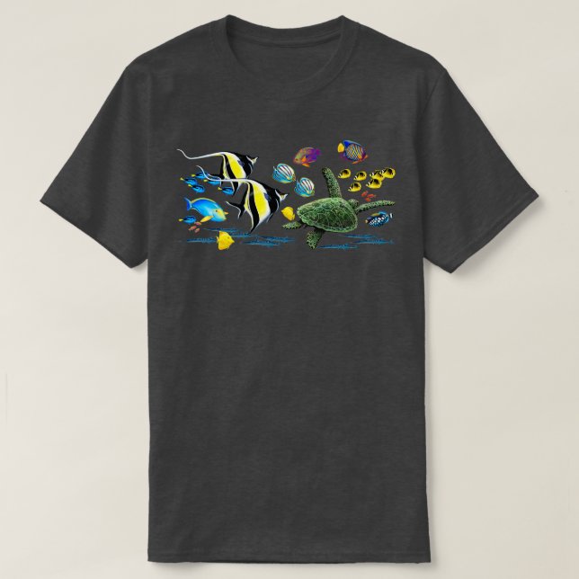 Camiseta Ilustracion de pescado tropical de Hawái (Diseño del anverso)