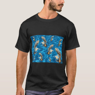 Camiseta Ilustración de pez dorado nadando lindo