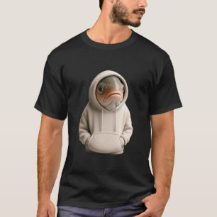 Camiseta Ilustración de pez gruñón con capucha