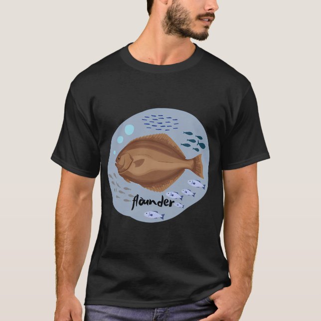 Camiseta Ilustración de pez lenguado (Anverso)