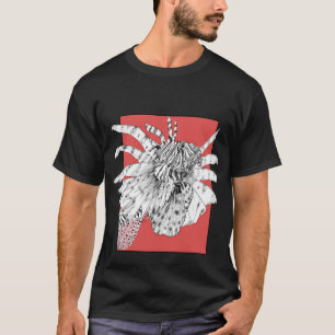 Camiseta Ilustración de pez león realista