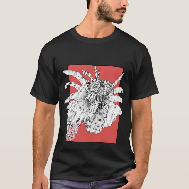 Camiseta Ilustración de pez león realista (Anverso)