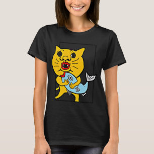 Camiseta Ilustración de pez naranja y azul Kawaii – Lindo 