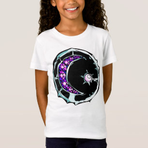 Camiseta Ilustración de piedra gemela de luna creciente y e