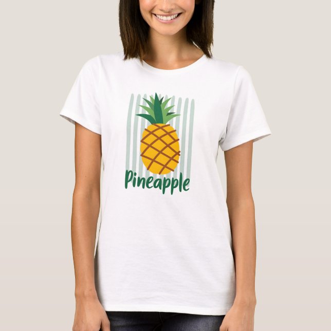Camiseta Ilustracion de piña con texto escrito a mano (Anverso)