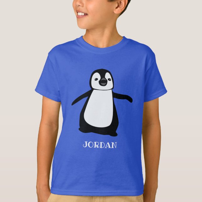 Camiseta Ilustracion de pingüino lindo personalizado (Anverso)