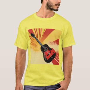 Camiseta Ilustracion de pintura de guitarra pop Art Retro v