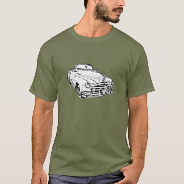 Camiseta Ilustracion de plata 1948 del coche de la raya de (Anverso)