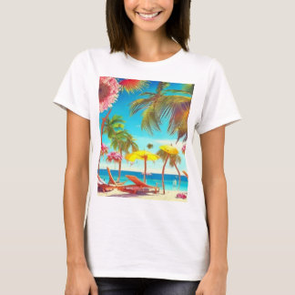 Camiseta Ilustracion de playa