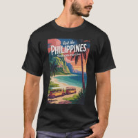Ilustración de playa de Filipinas Arte de viaje vi
