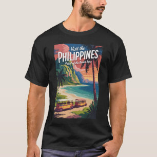 Camiseta Ilustración de playa de Filipinas Arte de viaje vi